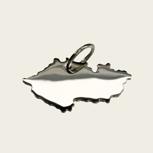 Zilveren Landkaart Tsjechië ketting hanger