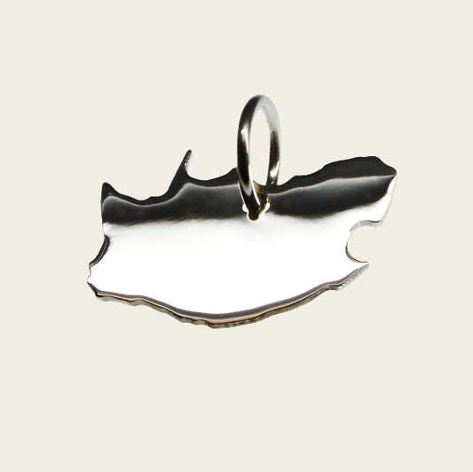 Zilveren Landkaart Zuid Afrika ketting hanger