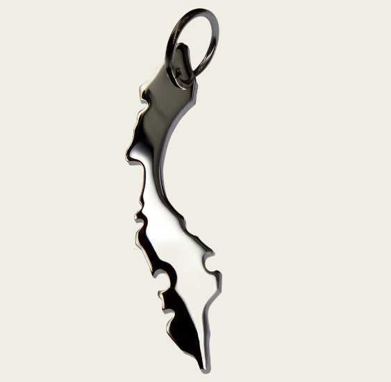 Zilveren Landkaart Curacao ketting hanger