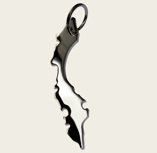 Zilveren Landkaart Curacao ketting hanger