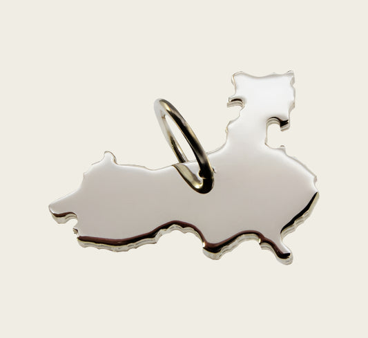 Zilveren Landkaart China ketting hanger