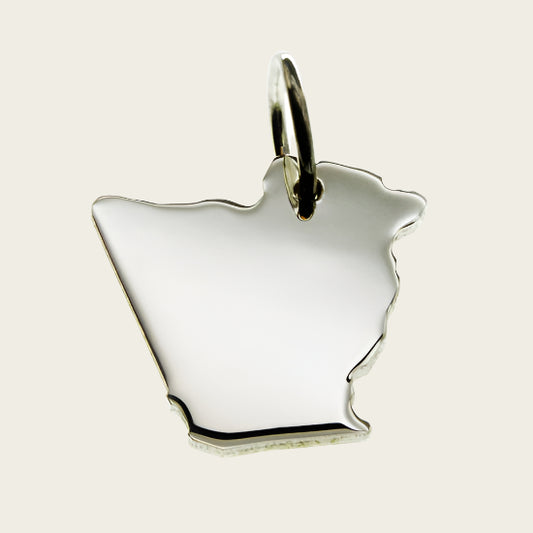 Zilveren Landkaart Algerije ketting hanger