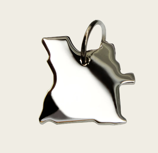 Zilveren Landkaart Angola ketting hanger