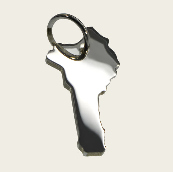 Zilveren Landkaart Benin ketting hanger