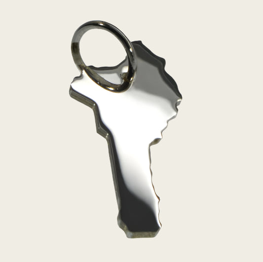 Zilveren Landkaart Benin ketting hanger