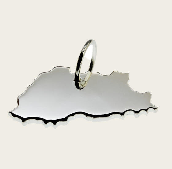 Zilveren Landkaart Bhutan ketting hanger