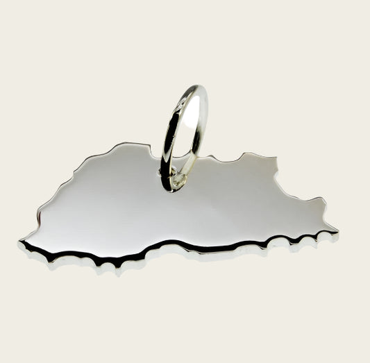 Zilveren Landkaart Bhutan ketting hanger