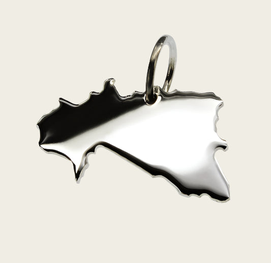 Zilveren Landkaart Burkina Faso ketting hanger