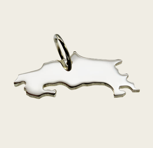 Zilveren Landkaart Costa Rica ketting hanger