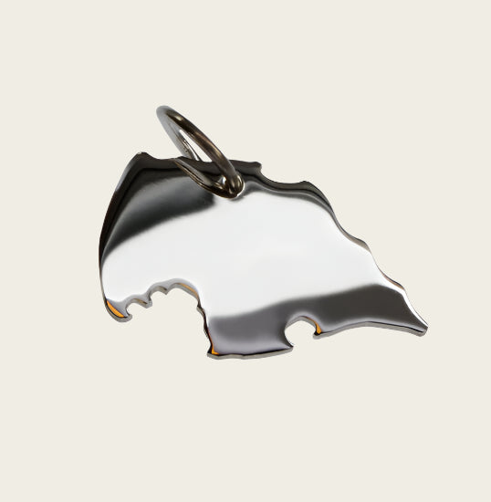 Zilveren Landkaart Fehmarn ketting hanger