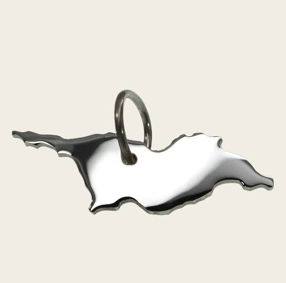 Zilveren Landkaart Georgia ketting hanger