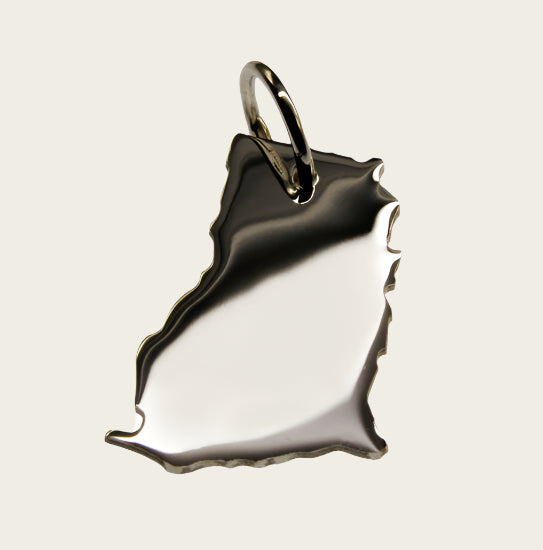 Zilveren Landkaart Ghana ketting hanger