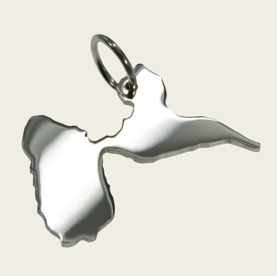 Silver Map Guadeloupe Necklace Pendant