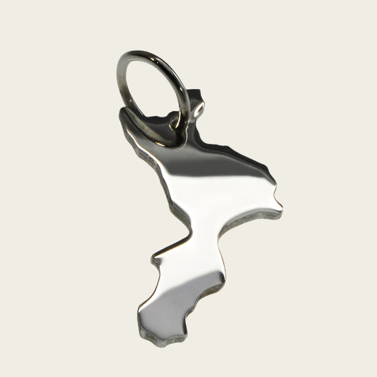Zilveren Landkaart Calabrië ketting hanger