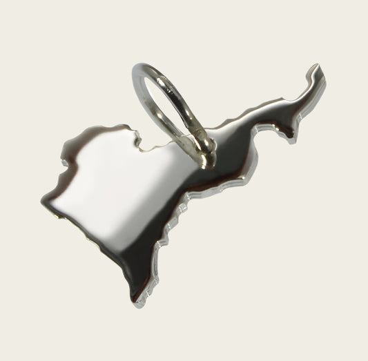 Zilveren Landkaart Kameroen ketting hanger
