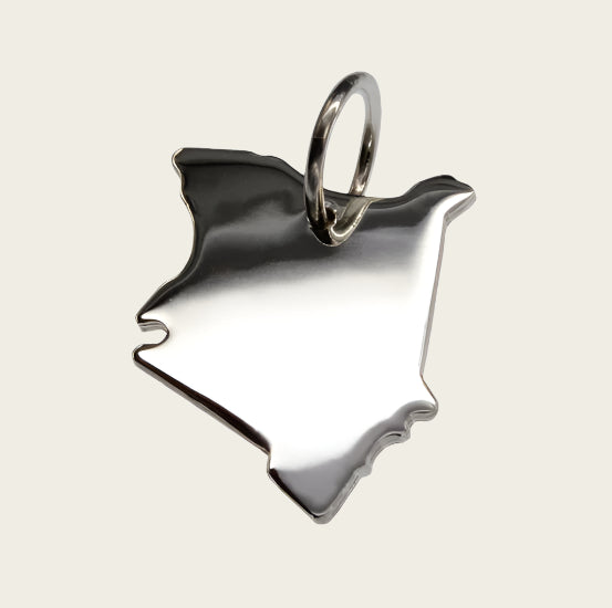 Zilveren Landkaart Kenia ketting hanger
