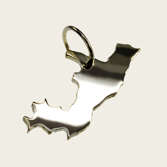 Zilveren Landkaart Kongo ketting hanger