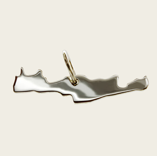 Zilveren Landkaart Kreta ketting hanger