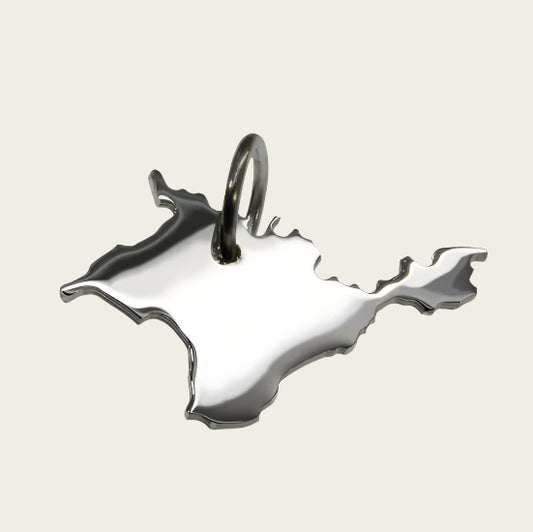 Zilveren Landkaart De Krim ketting hanger