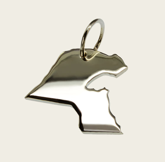 Zilveren Landkaart Koeweit ketting hanger