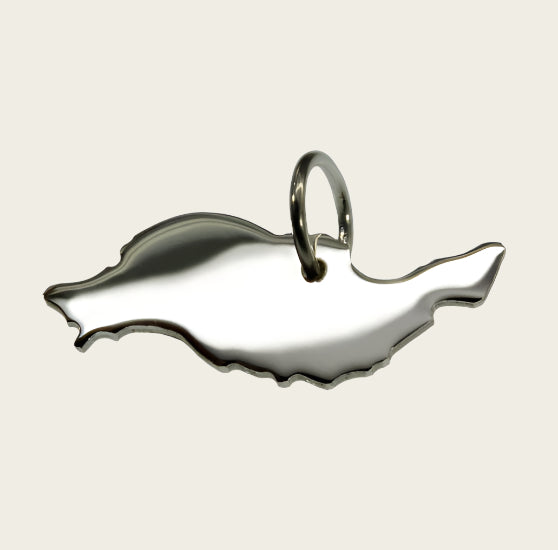 Zilveren Landkaart Lanzarote ketting hanger