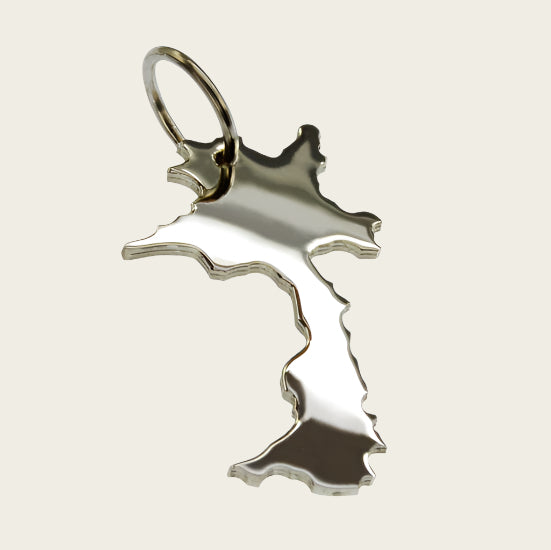 Zilveren Landkaart Laos ketting hanger