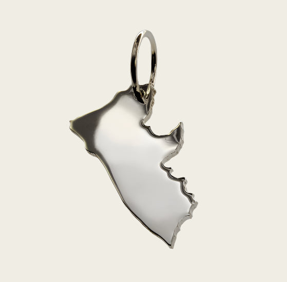 Zilveren Landkaart Liberia ketting hanger