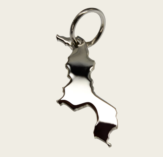 Zilveren Landkaart Malawi ketting hanger