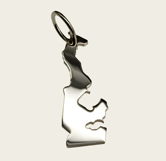 Zilveren Landkaart Monaco ketting hanger