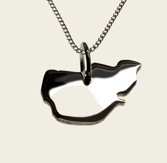 Silver Map Pellworm Necklace Pendant