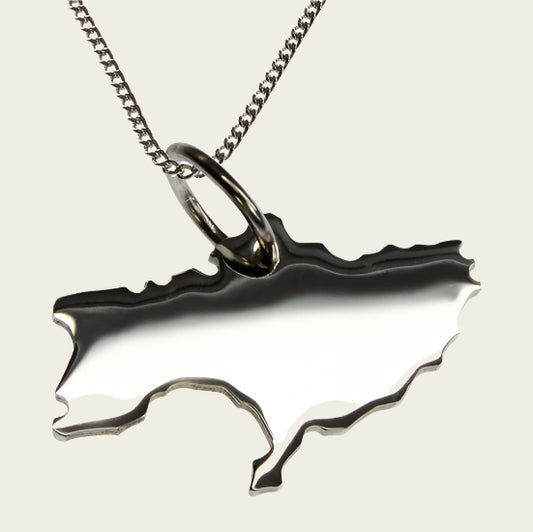 Zilveren Landkaart Oekraïne ketting hanger