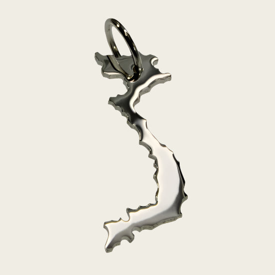Zilveren Landkaart Vietnam ketting hanger