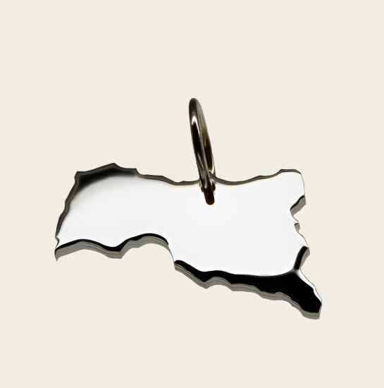 Zilveren Landkaart Centraal Afrika ketting hanger