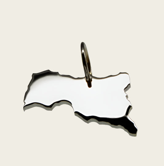 Zilveren Landkaart Centraal Afrika ketting hanger