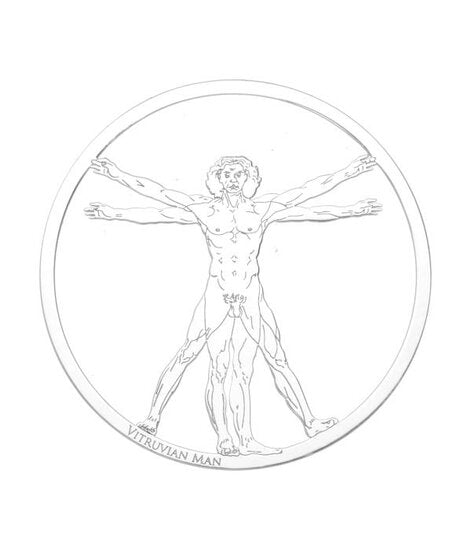 MY iMenso "Vitruvian man" cover 33mm insignia (925/rhod-plated) - uitlopend