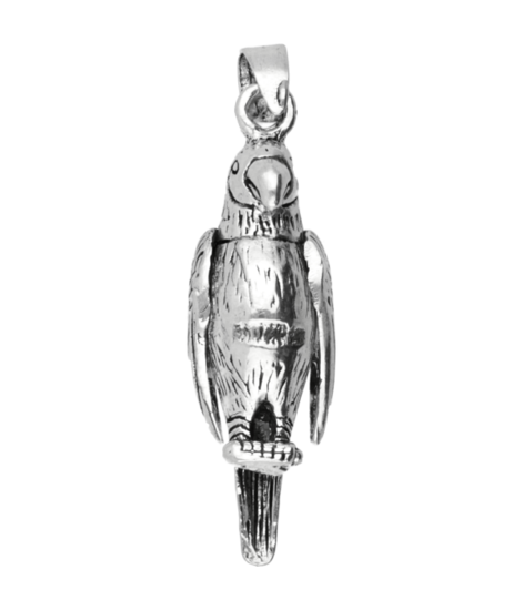 Silver Parrot Moving Necklace Pendant
