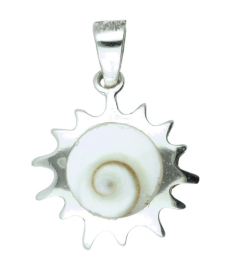 Zilveren Oog van Shiva in zon ketting hanger
