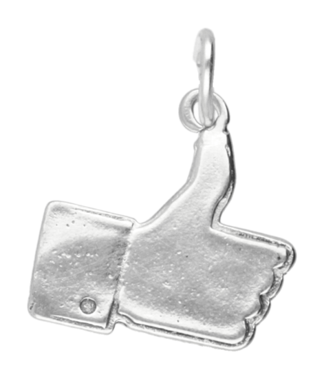 Zilveren Duimpje Like Facebook kettinghanger