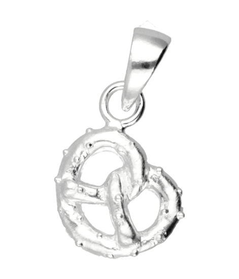 Silver Pretzel Small Necklace Pendant