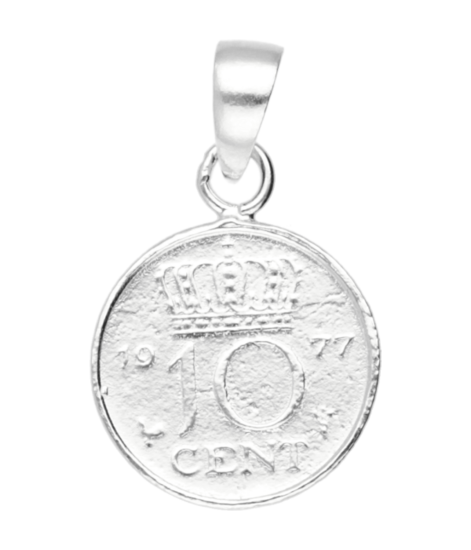 Zilveren Dubbeltje 10 cent kettinghanger