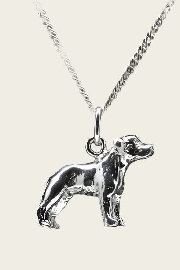Gouden Staffordshire bull terrier oren ongecoupeerd ketting hanger - groot