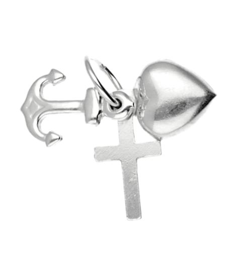 Silver Faith, Hope and Love Loose Chain Pendant