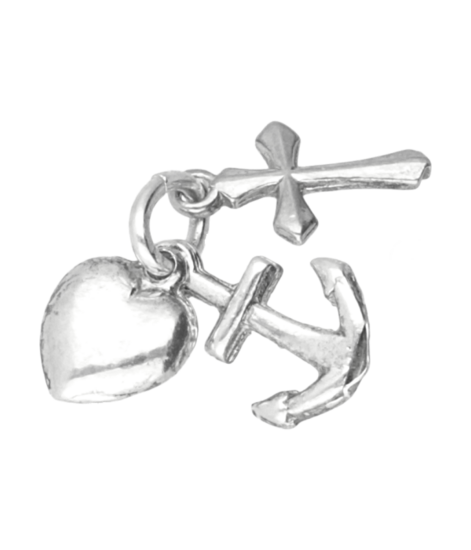 Silver Faith, Hope and Love Loose Chain Pendant