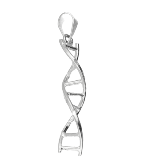 Zilveren DNA profiel groot kettinghanger