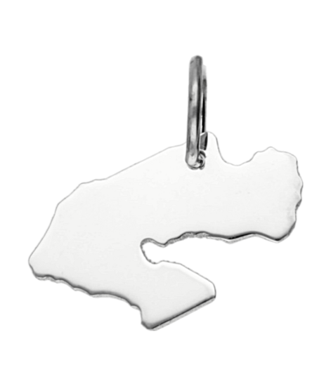 Zilveren Landkaart Djibouti ketting hanger
