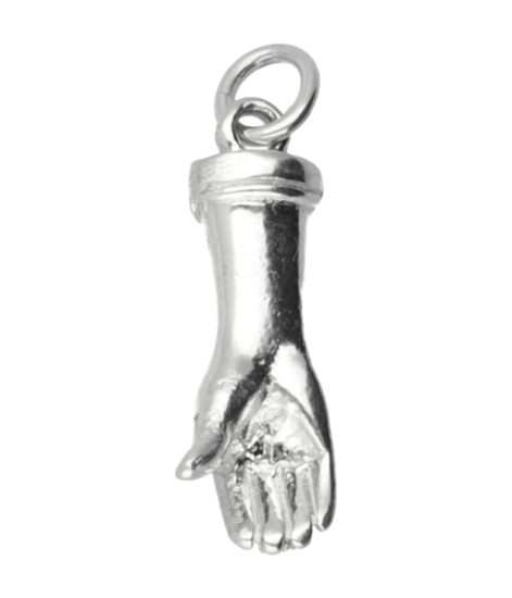 Zilveren Hand kettinghanger