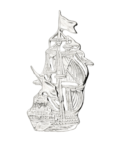 Zilveren Galjoen XL kettinghanger