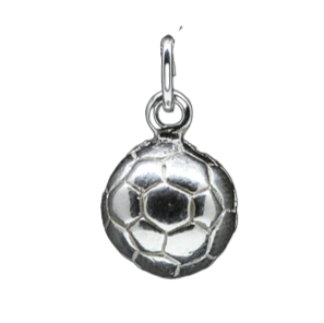 Zilveren Voetbal 11 mm massief ketting hanger