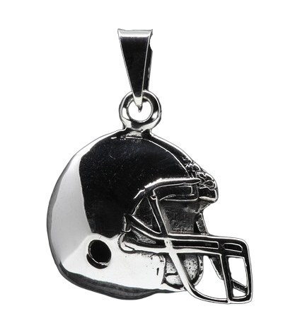 Zilveren Rugby helm groot ketting hanger