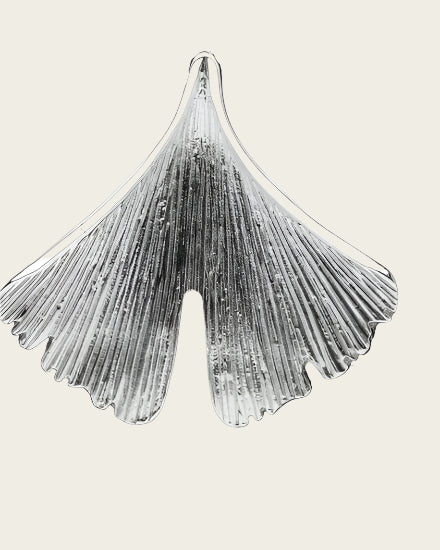 Zilveren Ginkgo blad ketting hanger